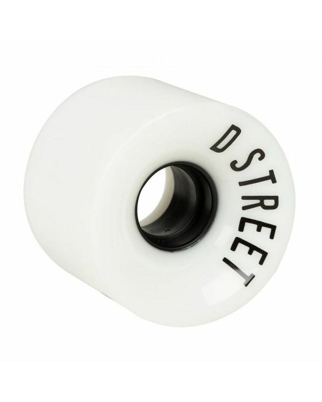 Dstreet DST-SKW-0004 59mm white urban mobility wheel for sport and outdoor use, shown close-up with detailed tread.
