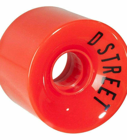 Dstreet DST-SKW-0001 59mm wheel for urban mobility, sport and outdoor use, shown in close-up with black rubber tire and metal rim.