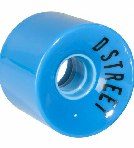 Blue 59mm Dstreet DST-SKW-0003 wheel for urban mobility, sport and outdoor use, shown in close-up with detailed tread.