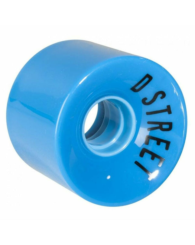 Blue 59mm Dstreet DST-SKW-0003 wheel for urban mobility, sport and outdoor use, shown in close-up with detailed tread.