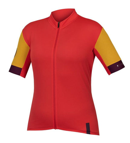 Endura cycling jersey for sport and outdoor riding, featuring a fitted design in vibrant colors with brand logo on the front.