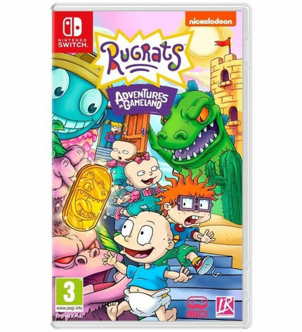 Plug & Play Switch game console featuring Rugrats: Adventures in Gameland by Just For Games, with colorful cartoon character artwork.
