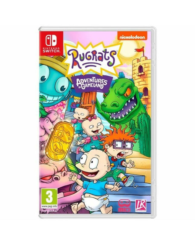Plug & Play Switch game console featuring Rugrats: Adventures in Gameland by Just For Games, with colorful cartoon character artwork.