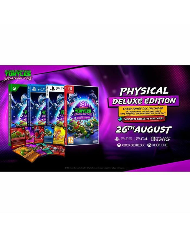 Nintendo Switch Teenage Mutant Ninja Turtles Splintered Fate video game by Just For Games, showing the game cartridge and packaging.
