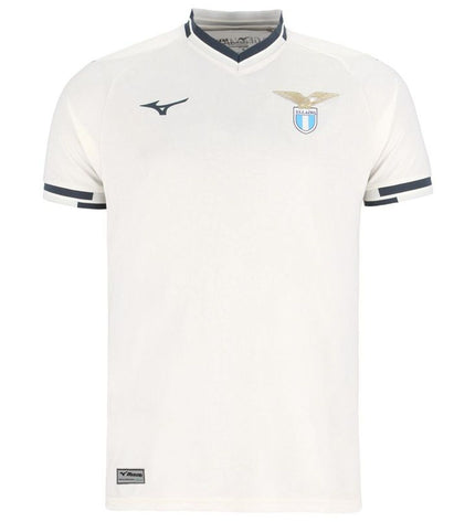 Mizuno Lazio Away white men's football T-shirt with short sleeves, sports and outdoor, soccer apparel.