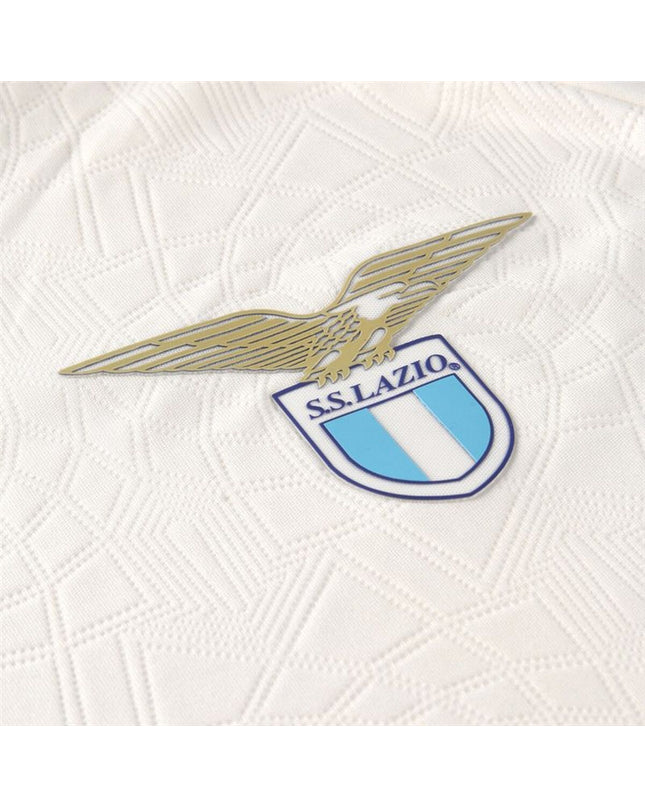 Mizuno Lazio Away white men's football T-shirt with short sleeves, sport and outdoor, soccer apparel.