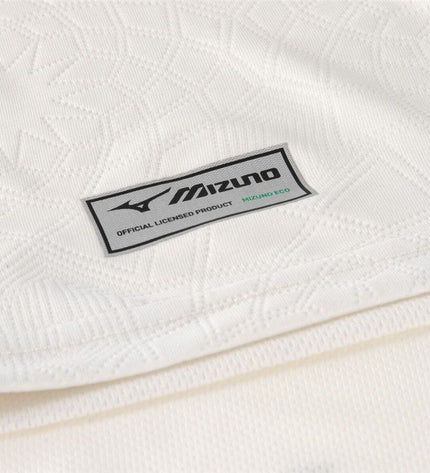 Mizuno Lazio Away men's short-sleeve football T-shirt in white, sport and outdoor apparel for soccer fans.