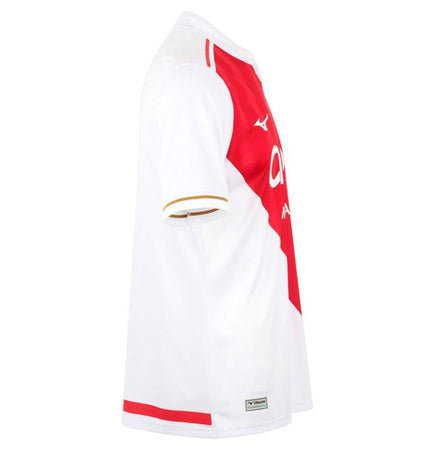 Mizuno Monaco Home men's football T-shirt with short sleeves, sport and outdoor football jersey, navy blue color.
