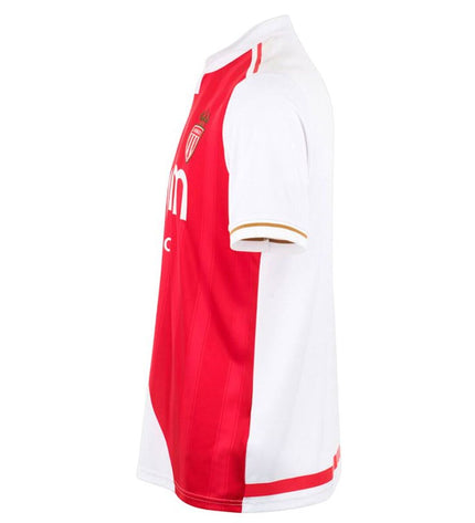 Mizuno Monaco Home men's short-sleeve football T-shirt in blue for sport and outdoor activities.