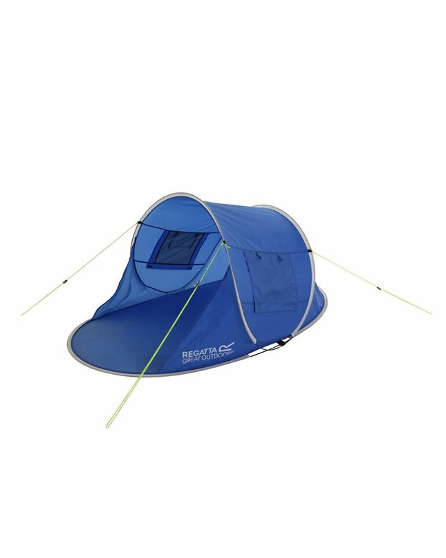 Regatta Tahiti PopShelter blue multicolour camping tent set up outdoors, ideal for sport and outdoor adventures