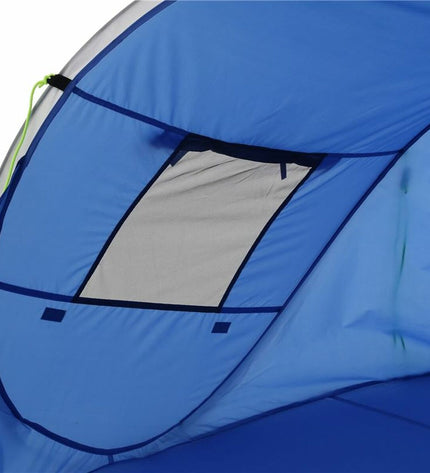 Regatta Tahiti PopShelter blue multicolour camping tent set up outdoors, lightweight sport and outdoor gear for camping and hiking.