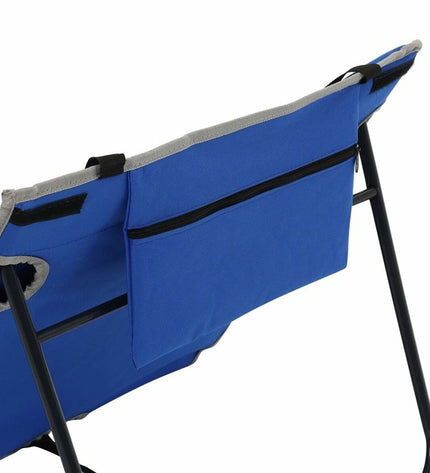 Regatta Tahiti BchLounger portable teak outdoor chair, lightweight sport and fishing seat with natural teak finish.
