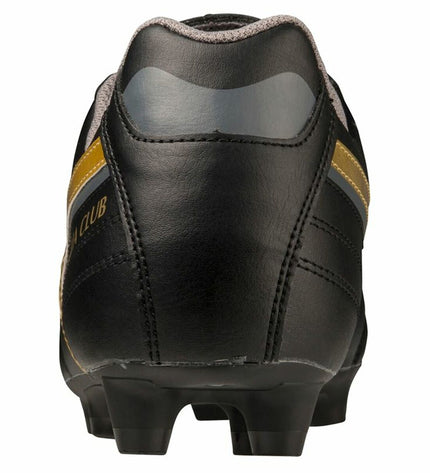 Black Mizuno Morelia II Club adult soccer cleats for outdoor football, showing the textured upper and studded sole.