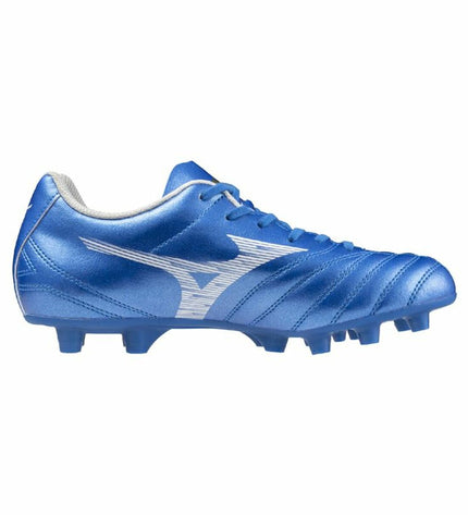 Mizuno Monarcida Neo III Select football shoes for kids, sport and outdoor, black and white with cleats for soccer gameplay.