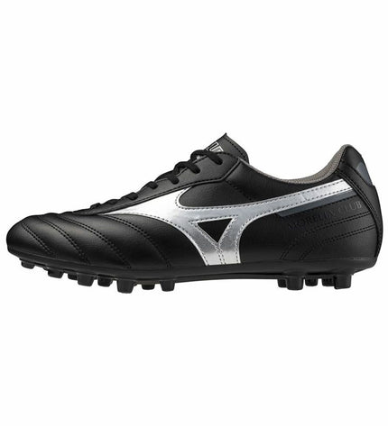 Mizuno Morelia II Club Ag black football shoes for adults, sport and outdoor footwear with professional design.