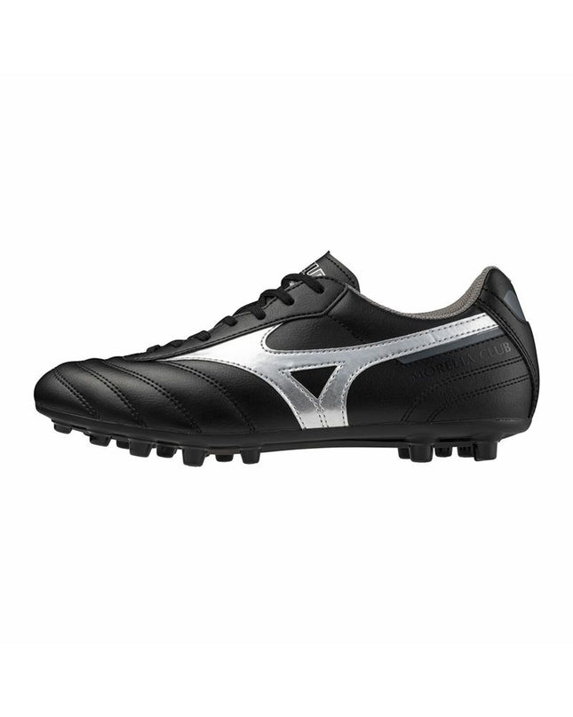 Mizuno Morelia II Club Ag black football shoes for adults, sport and outdoor footwear with professional design.