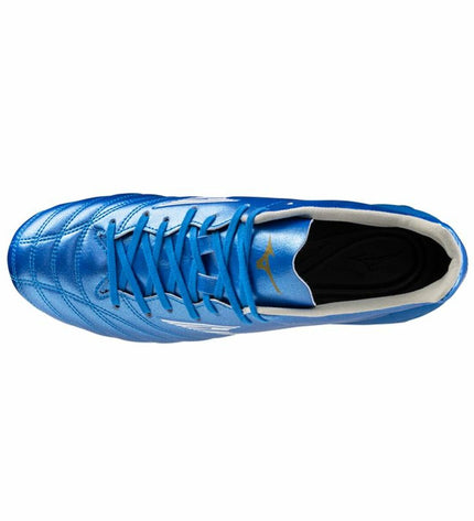 Mizuno Monarcida Neo III Pro adult soccer cleats for outdoor football, black with Mizuno branding and studded outsole.