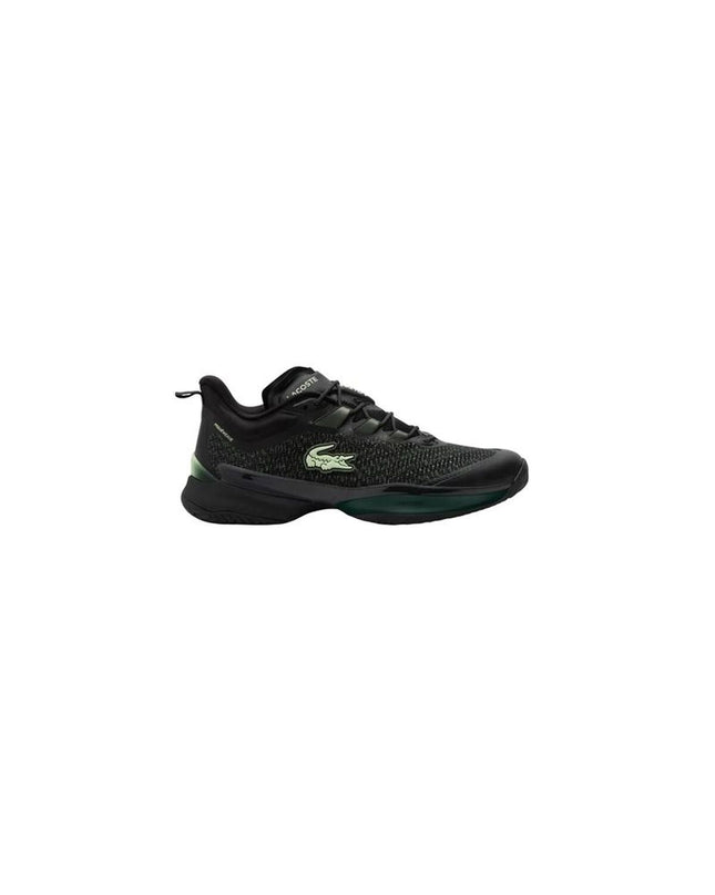 Lacoste AG-LT Ultra men's black tennis shoes with white sole, sport and outdoor tennis footwear, side view