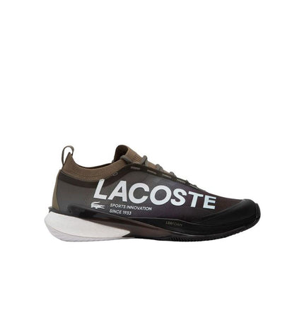 Lacoste AG-LT Lite men's tennis shoes in khaki olive, sport and outdoor tennis footwear with breathable design