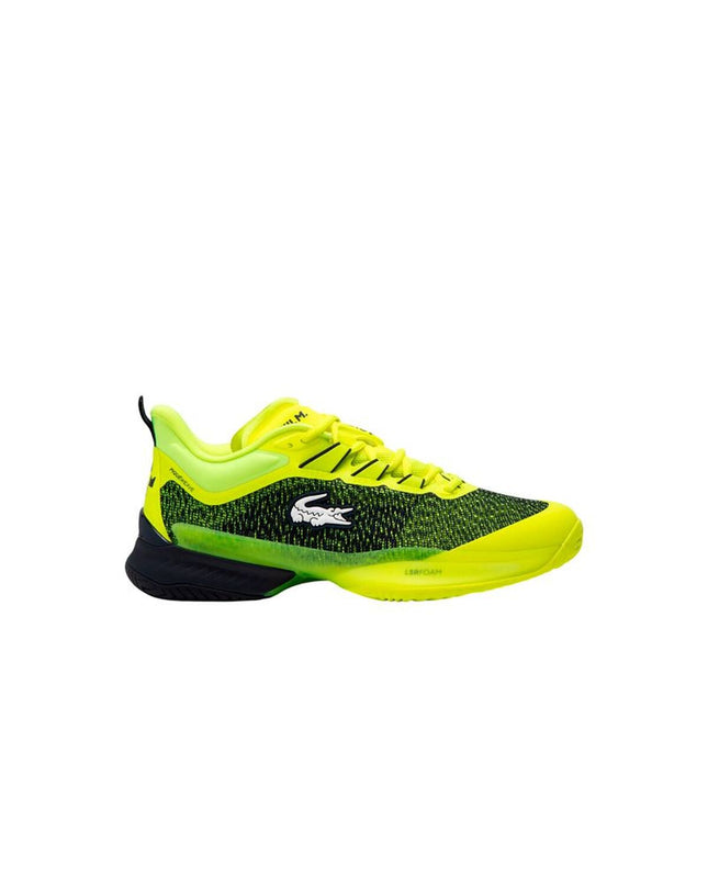 Lacoste Medvedev AG-LT men's yellow tennis shoes designed for sport and outdoor tennis play.