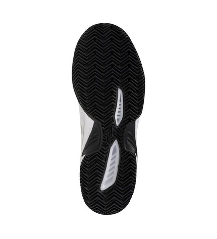 Mizuno Break Shot 5 CC men's tennis shoes in white, sport outdoor tennis footwear with cushioned sole and supportive design.