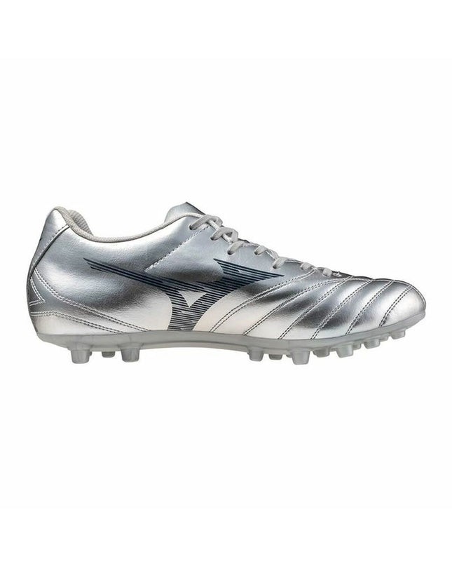 Mizuno Monarcida Neo III Select AG adult football boots with black and white design, suitable for outdoor soccer.