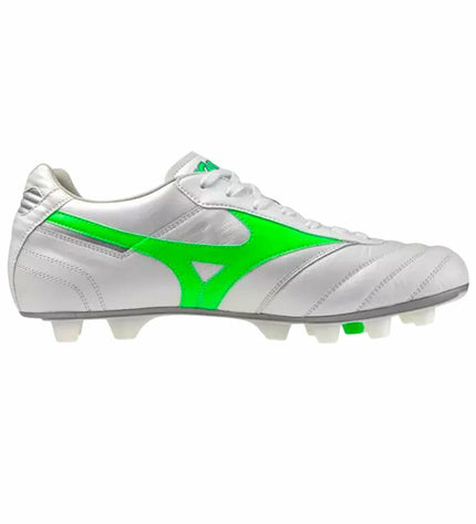 Mizuno Morelia Neo IV Pro AG adult soccer cleats in black with white Mizuno logo, suitable for outdoor football.