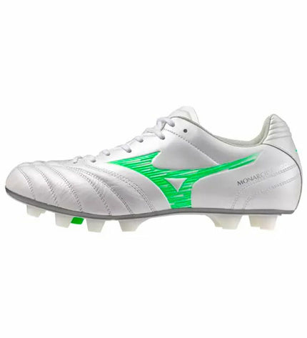 Mizuno Morelia Neo IV Pro AG adult soccer cleats for outdoor football, black with white Mizuno branding and lightweight design.
