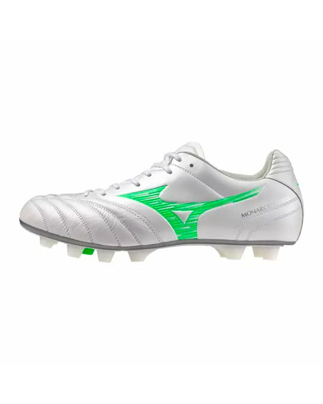 Mizuno Morelia Neo IV Pro AG adult soccer cleats for outdoor football, black with white Mizuno branding and lightweight design.
