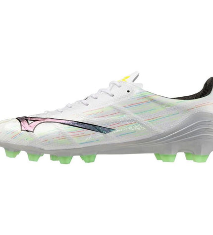 Mizuno Alpha Pro adult football soccer shoes with black and white design, suitable for outdoor sports and soccer games