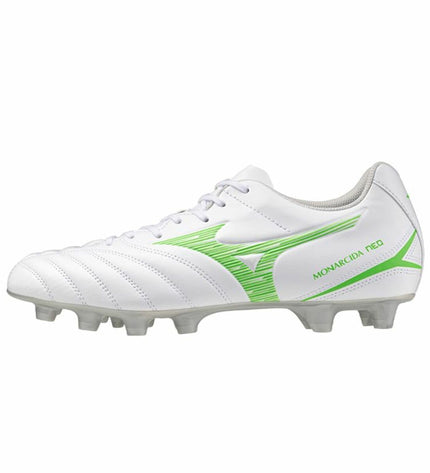 Mizuno Monarcida Neo III Select adult green soccer cleats for outdoor football, sport and outdoor footwear.