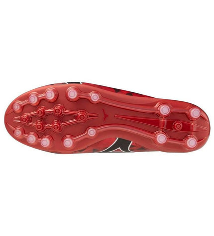 Red Mizuno II Select adult football boots for outdoor soccer, featuring sport and outdoor design with sturdy construction.