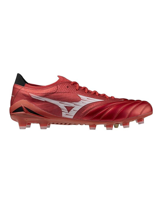 Mizuno Morelia Neo IV adult football boots in brown, designed for outdoor soccer with leather upper and lightweight sole.