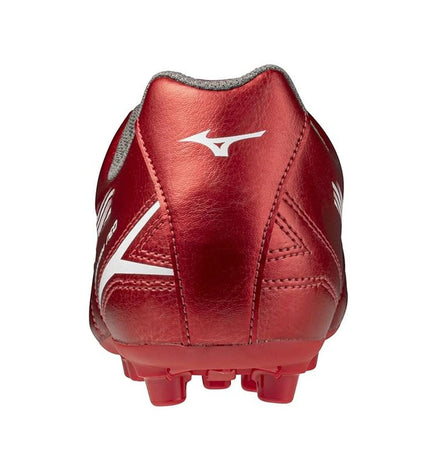 Mizuno Monarcida Neo III adult soccer shoes for outdoor sports, featuring black and white design with Mizuno branding.