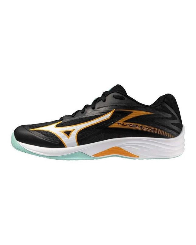 Black Mizuno Thunder Blade volleyball sports shoes with sport and outdoor design, suitable for volleyball gameplay