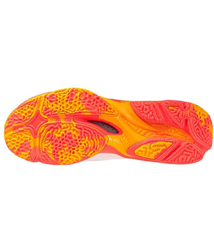 Mizuno Wave Lightning Z8 volleyball sports shoes in white with cushioned sole and supportive design for outdoor play