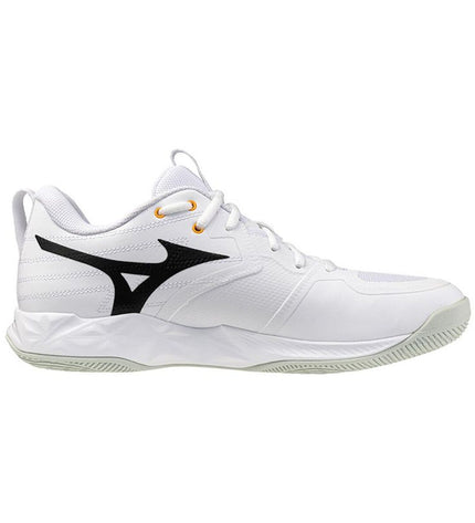 Mizuno Wave Momentum Pro white volleyball sports shoes with breathable upper and sturdy sole for outdoor volleyball play