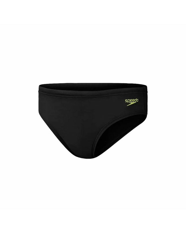Speedo children's black swimwear, sporty kids' wetsuit or rash guard for water sports and outdoor swimming activities.