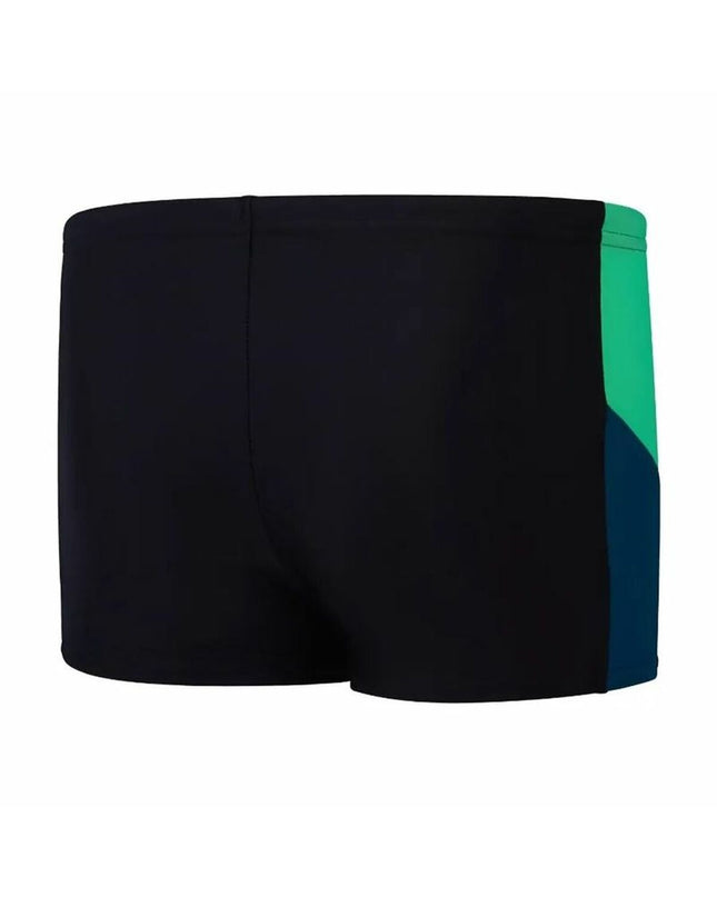 Black boys' swim shorts by Speedo with the Dive Aquashort design, suitable for water sports and outdoor swimming.