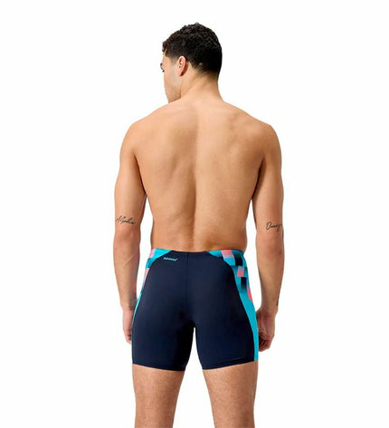Speedo Eco End+ Max Splice men's black swim shorts for water sports, featuring a sporty design and comfortable fit.
