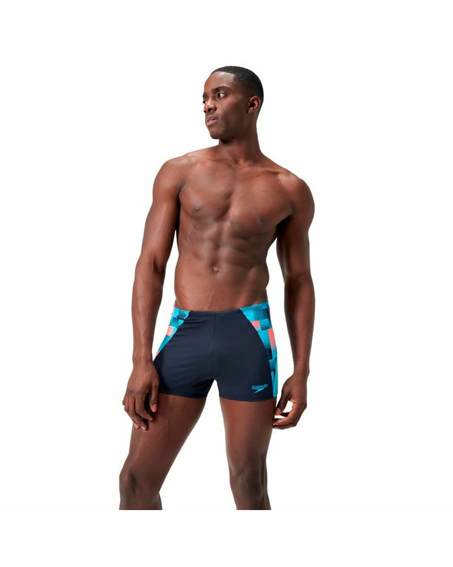 Blue men's Speedo Eco End+ Max Splice swim brief for water sports, featuring sporty design and durable fabric.