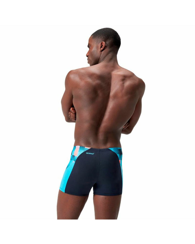 Blue Speedo Eco End+ Max Splice men's swim shorts for sports and watersports, featuring a sleek splice design.