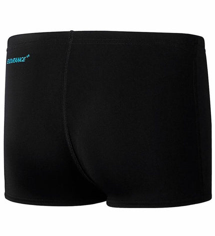 Black Speedo Aquashort for kids, sporty water sport swim shorts with a sleek design, perfect for swimming and outdoor water activities.