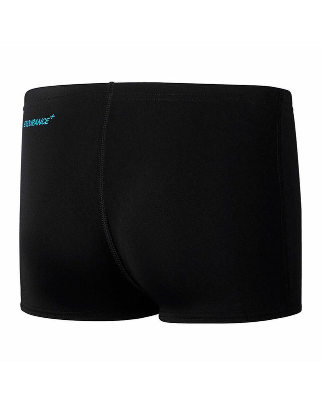 Black Speedo Aquashort for kids, sporty water sport swim shorts with a sleek design, perfect for swimming and outdoor water activities.
