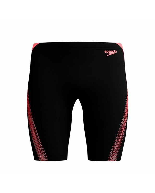 Black Speedo Hyperboom Splice jammer men's swim brief for water sports and outdoor swimming activities.