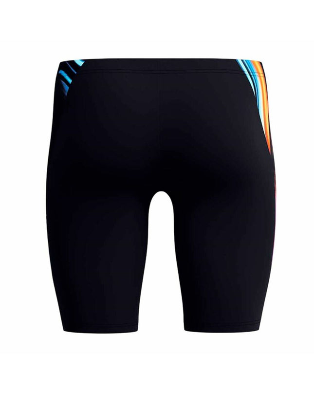 Black Speedo digital V-cut jammer men's swim brief for water sports, featuring a sleek design with a close fit.