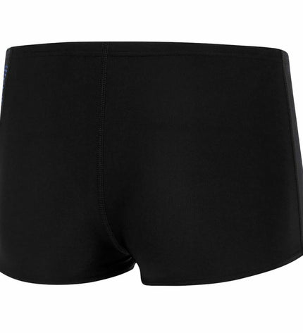 Speedo Boom Panel Aquashort in black, men's swim shorts for water sports, featuring Speedo branding and a sporty design.