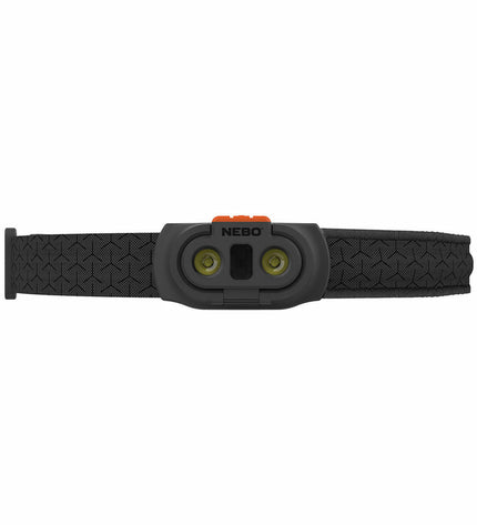Nebo Einstein™ 1000 Flex headlamp with adjustable strap and bright LED light, designed for outdoor camping and hiking activities.
