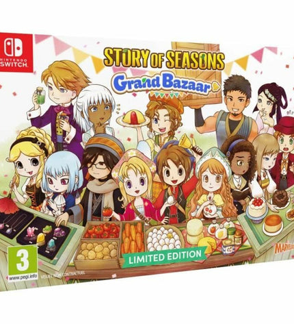 Just For Games Story of Seasons Grand Bazaar Switch video game in limited edition packaging on plug & play console.