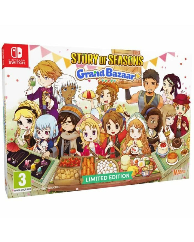 Just For Games Story of Seasons Grand Bazaar Switch video game in limited edition packaging on plug & play console.
